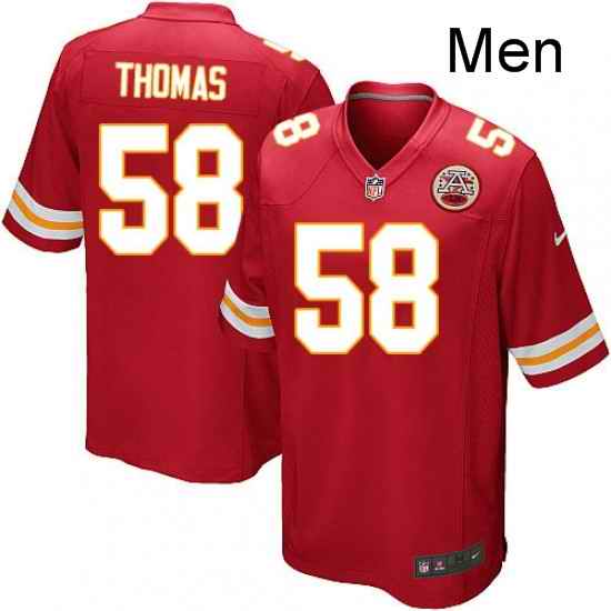 Men Nike Kansas City Chiefs 58 Derrick Thomas Game Red Team Color NFL Jersey